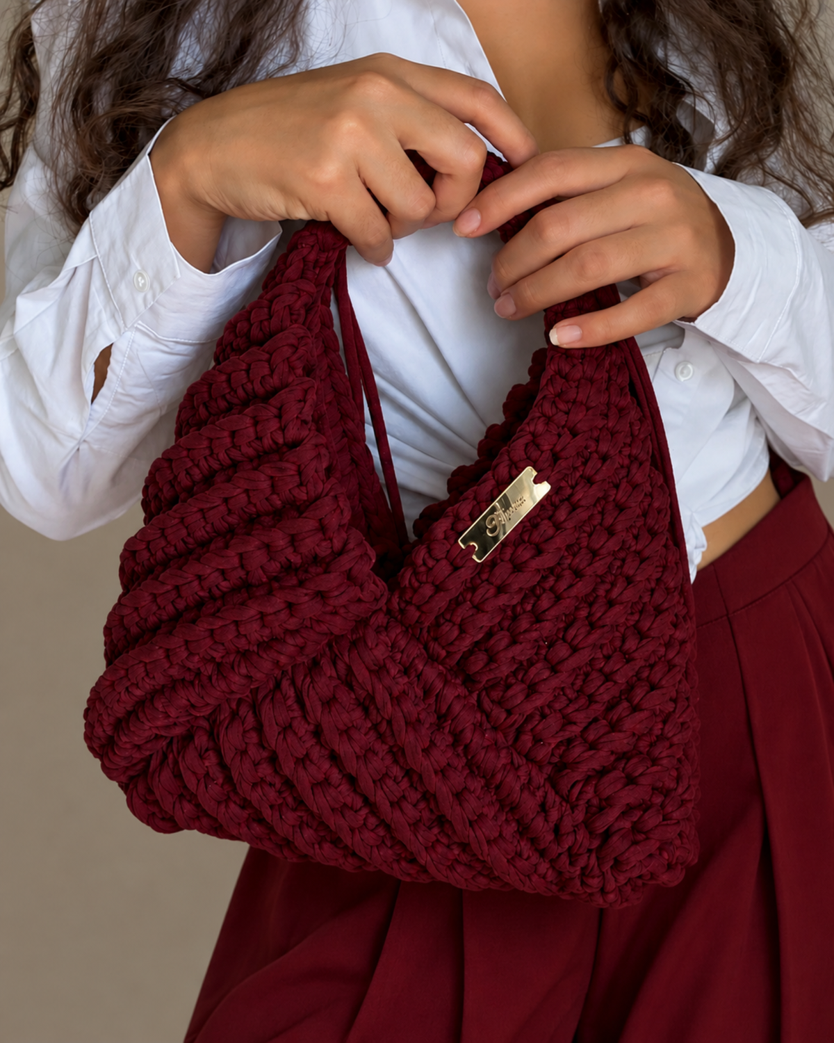 3 IN 1  CROCHET BAG BORDEAUX