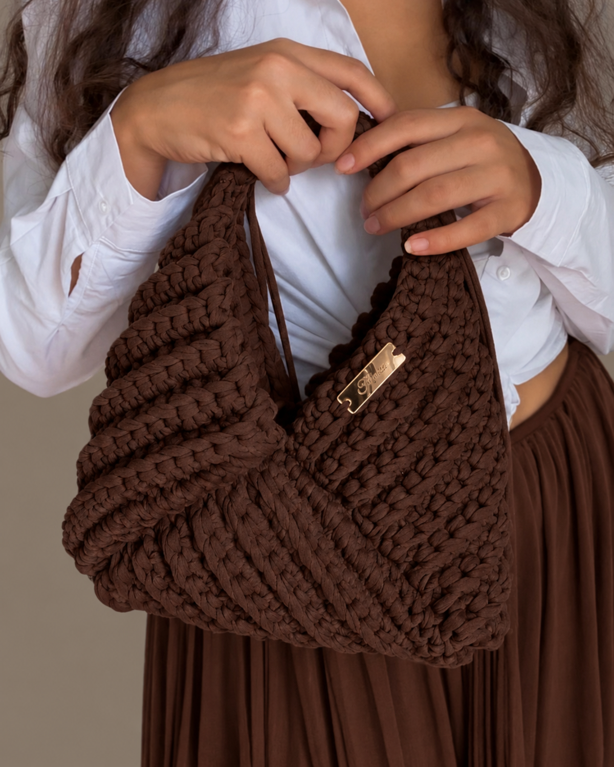 3 IN 1 CROCHET BAG MARRONE