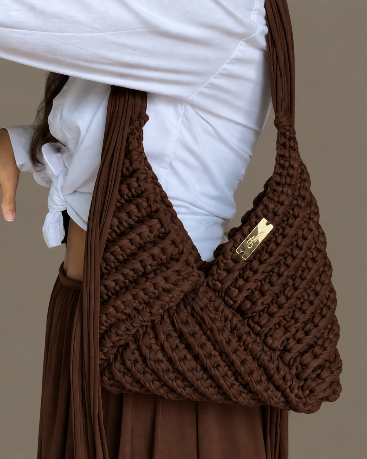 3 IN 1 CROCHET BAG MARRONE